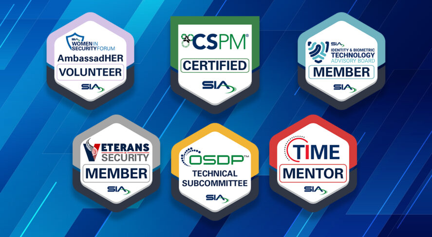 Glossy 3D trust badges and shield icons on a dark background, conveying corporate security and trust signals.