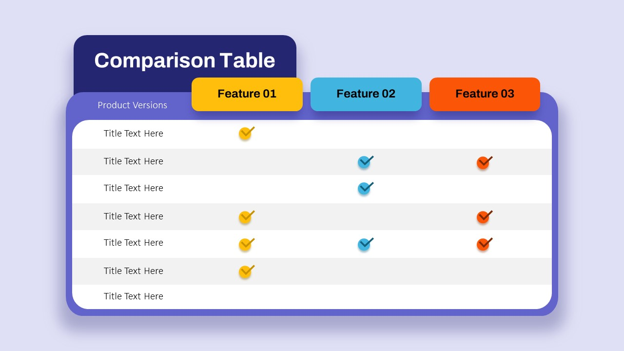 Infographic-style split-screen comparison table with blue and orange branding, flat icons, and color-coded ratings for two services.