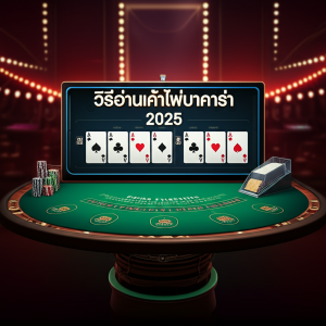 ภาพโต๊ะบาคาร่าในคาสิโนสดพร้อมแสดงเค้าไพ่มังกรและปิงปองในปี 2025