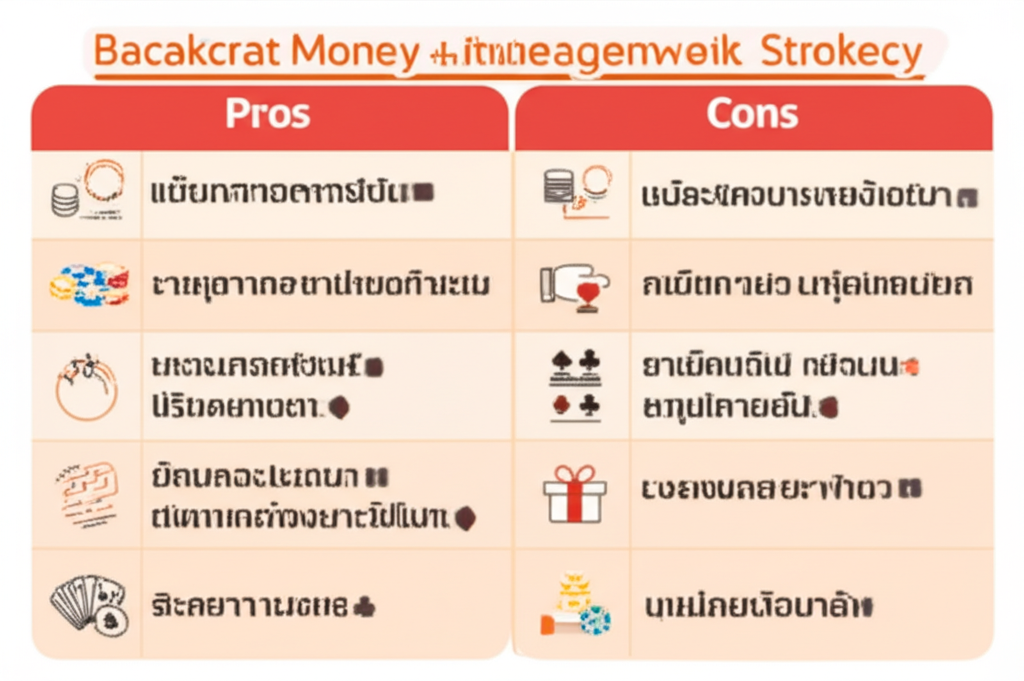 ตารางเปรียบเทียบข้อดีข้อเสียของเทคนิคเดินเงินบาคาร่าแต่ละแบบ