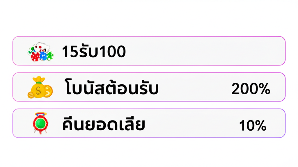 ตารางเปรียบเทียบโปรโมชั่นบาคาร่าออนไลน์ยอดนิยมสำหรับมือใหม่ในปี 2025 พร้อมรายละเอียดโบนัสและเงื่อนไขเทิร์นโอเวอร์