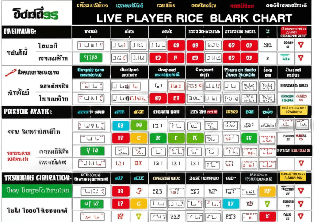 แผนภูมิกลยุทธ์พื้นฐานแบล็คแจ็คสดสำหรับมือใหม่ แสดงคำแนะนำการเล่นตามไพ่ของผู้เล่นและเจ้ามือ