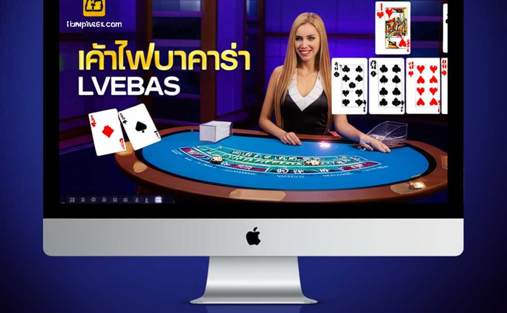 ภาพประกอบบาคาร่าออนไลน์สดพร้อมดีลเลอร์จริงและตารางเค้าไพ่บาคาร่า เหมาะสำหรับมือใหม่ที่สนใจเล่นบาคาร่าออนไลน์สด