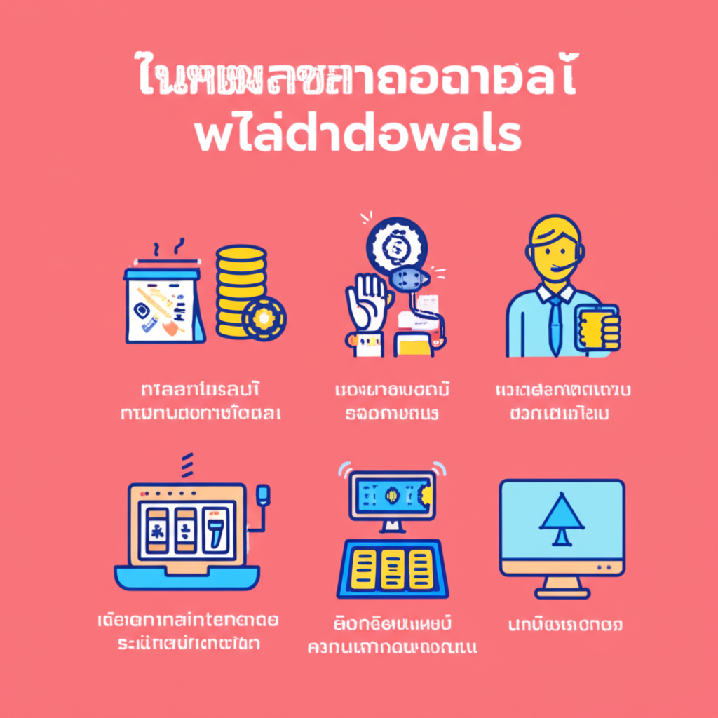 อินโฟกราฟิกแสดงสาเหตุหลักของปัญหาฝากเงินไม่เข้าและถอนเงินล่าช้าในเว็บพนันออนไลน์ เช่น เวลาปรับปรุงธนาคาร ข้อมูลบัญชีผิด และข้อผิดพลาดของระบบ