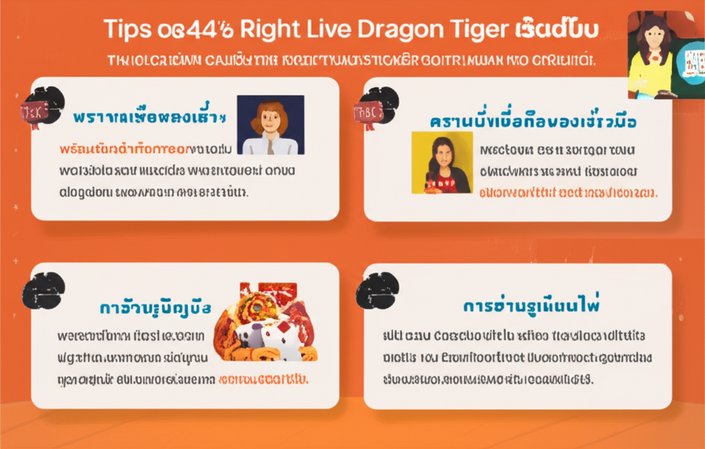 อินโฟกราฟิกแนะนำการเลือกโต๊ะเสือมังกรที่เหมาะสม พร้อมเทคนิคอ่านไพ่และการเดินเงินเพื่อหลีกเลี่ยงการวางเดิมพันตามอารมณ์