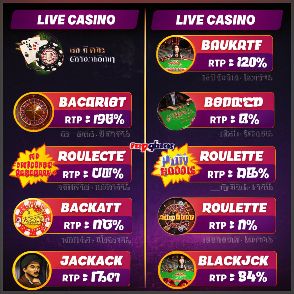 ตารางเปรียบเทียบเกมคาสิโนสดยอดนิยมพร้อมอัตราการจ่ายและโบนัสจาก thepgbets.com