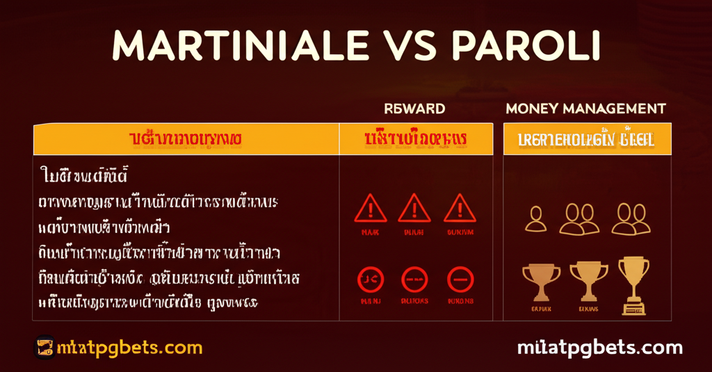 ตารางเปรียบเทียบข้อดีข้อเสียของกลยุทธ์เดินเงิน Martingale และ Paroli ในคาสิโนสด พร้อมคำแนะนำการบริหารเงิน
