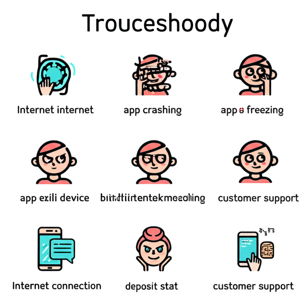 แผนภาพแสดงวิธีแก้ไขปัญหาเบื้องต้นสำหรับแอปคาสิโนออนไลน์ เช่น เกมค้าง แอปเด้ง และเติมเงินไม่เข้า