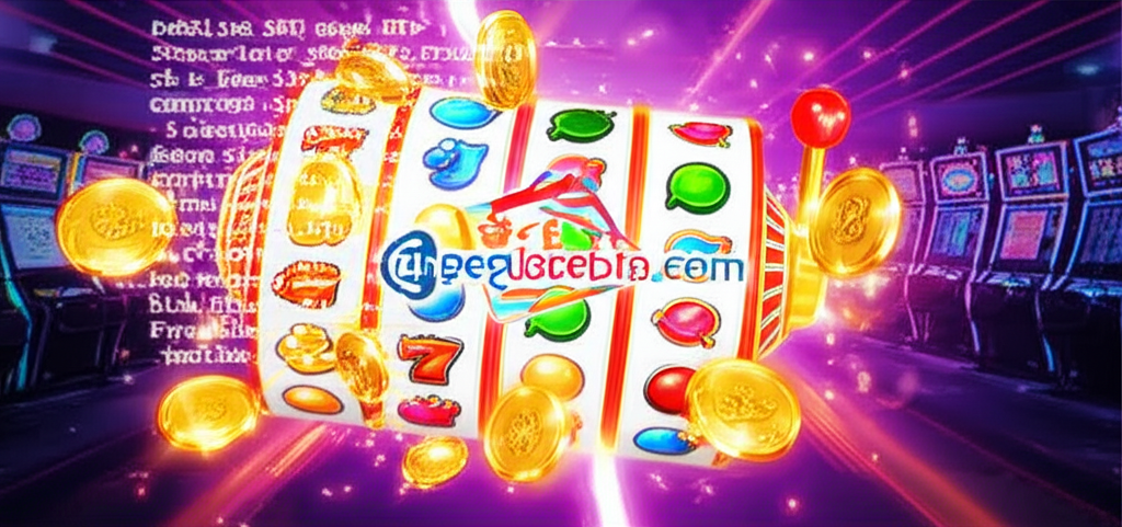 ภาพสล็อตแมชชีนที่แสดงการจ่ายรางวัลด้วยระบบ RNG พร้อมสัญลักษณ์ความยุติธรรมและโลโก้ thepgbets.com