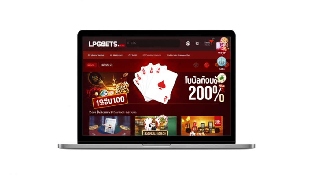 ภาพหน้าหลักเว็บไซต์ thepgbets.com แสดงโปรโมชั่นคาสิโนสดและบริการเว็บตรง