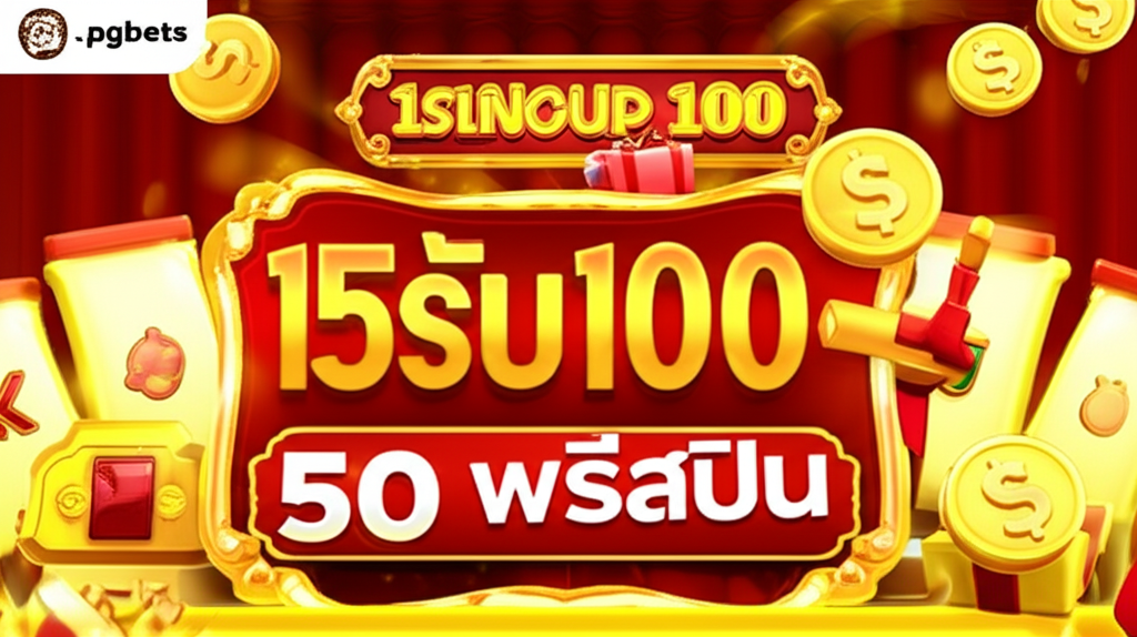 โปรโมชั่นยอดนิยม 15รับ100 และ 50 ฟรีสปิน บน thepgbets
