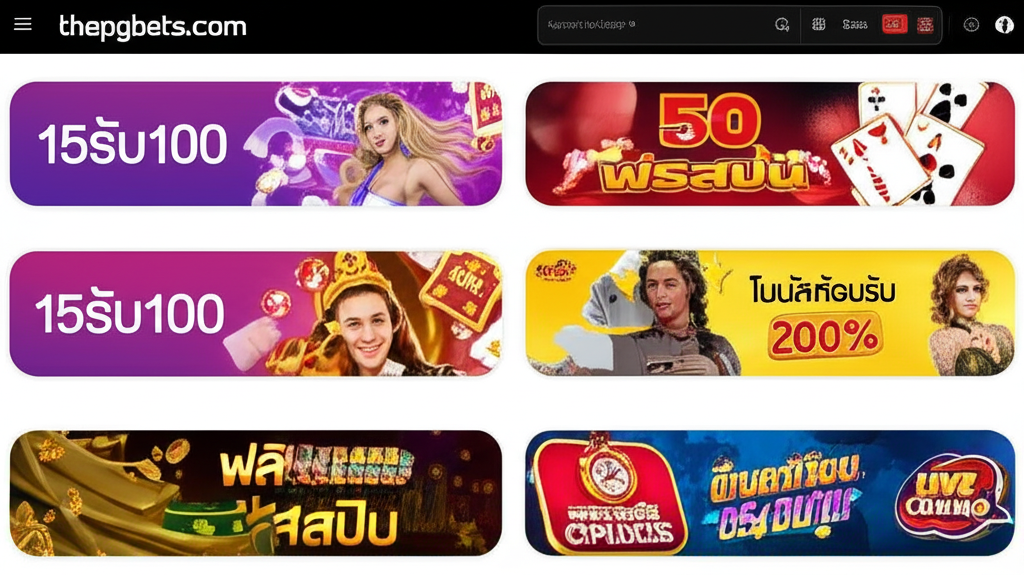 ภาพหน้าจอโปรโมชั่นเด่นของเว็บไซต์ thepgbets.com ที่ช่วยเพิ่มทุนและลดความเสี่ยง