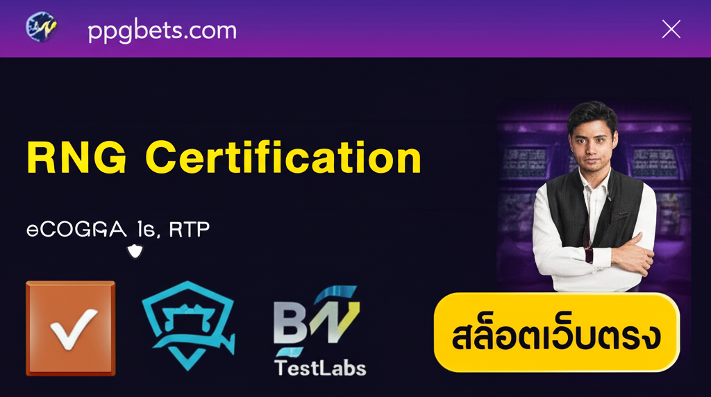 ตัวอย่างการตรวจสอบใบรับรอง RNG และข้อมูล RTP บนเว็บไซต์ thepgbets.com เพื่อความโปร่งใสและน่าเชื่อถือ